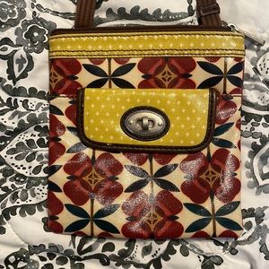 FOSSIL Coated Canvas Flower Crossbody Purse